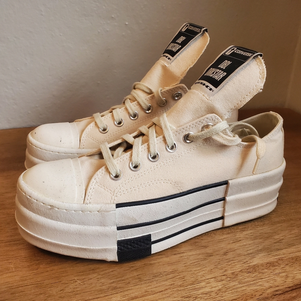LIKE NEW!!!Rick Owens x Converse DRKSHDW DBL DRKSTAR Chuck 70 Low W9M7